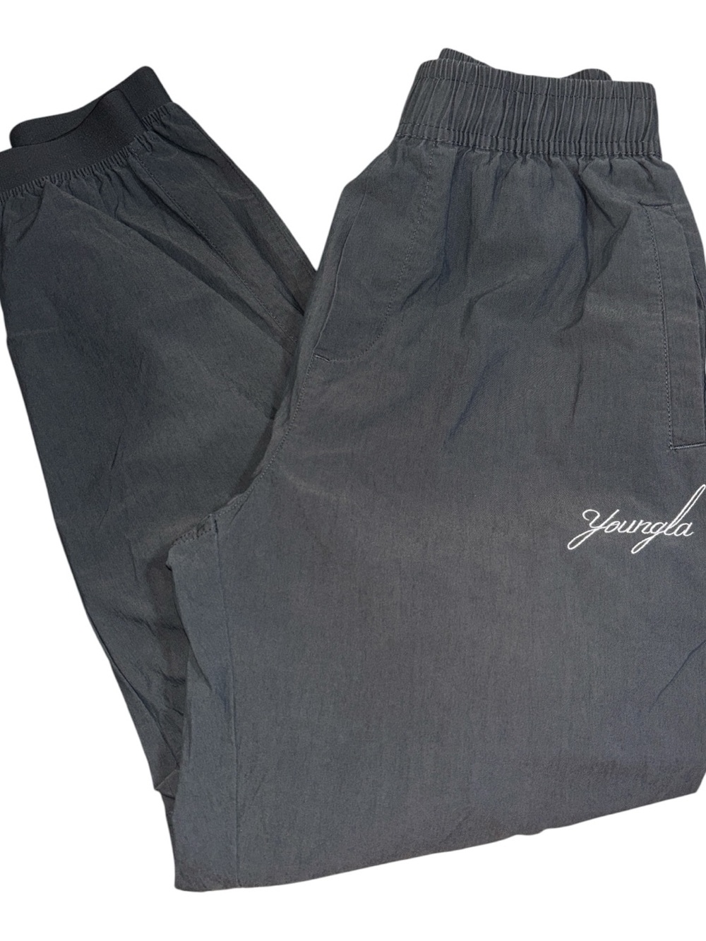 YoungLA Men's Charcoal Gray Elastic Waist Joggers